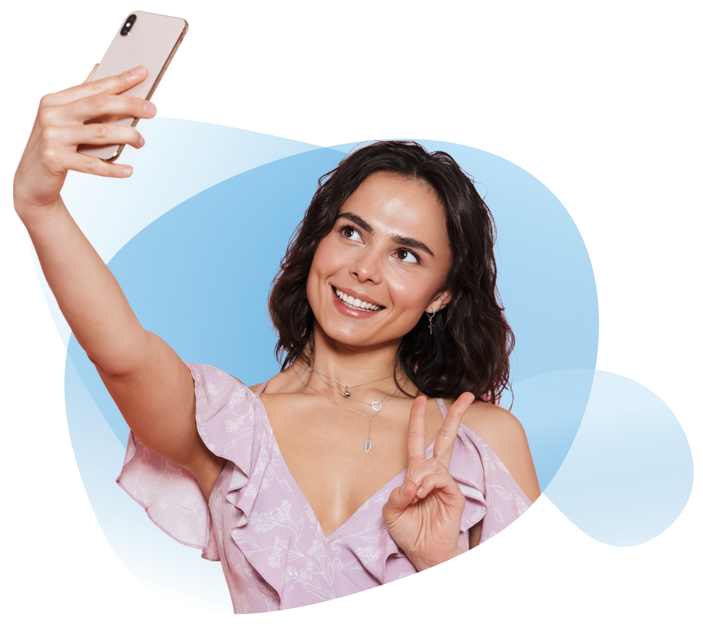 Woman holding phone